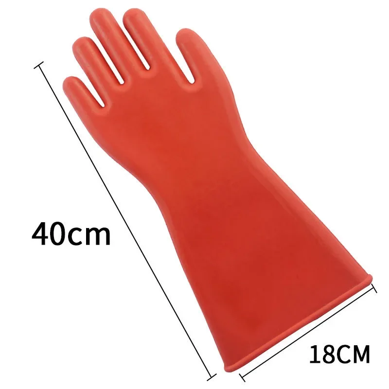 Anti-electricity Protect 12kv High Voltage Electrical Insulating Gloves Rubber Electrician Safety Glove 40cm