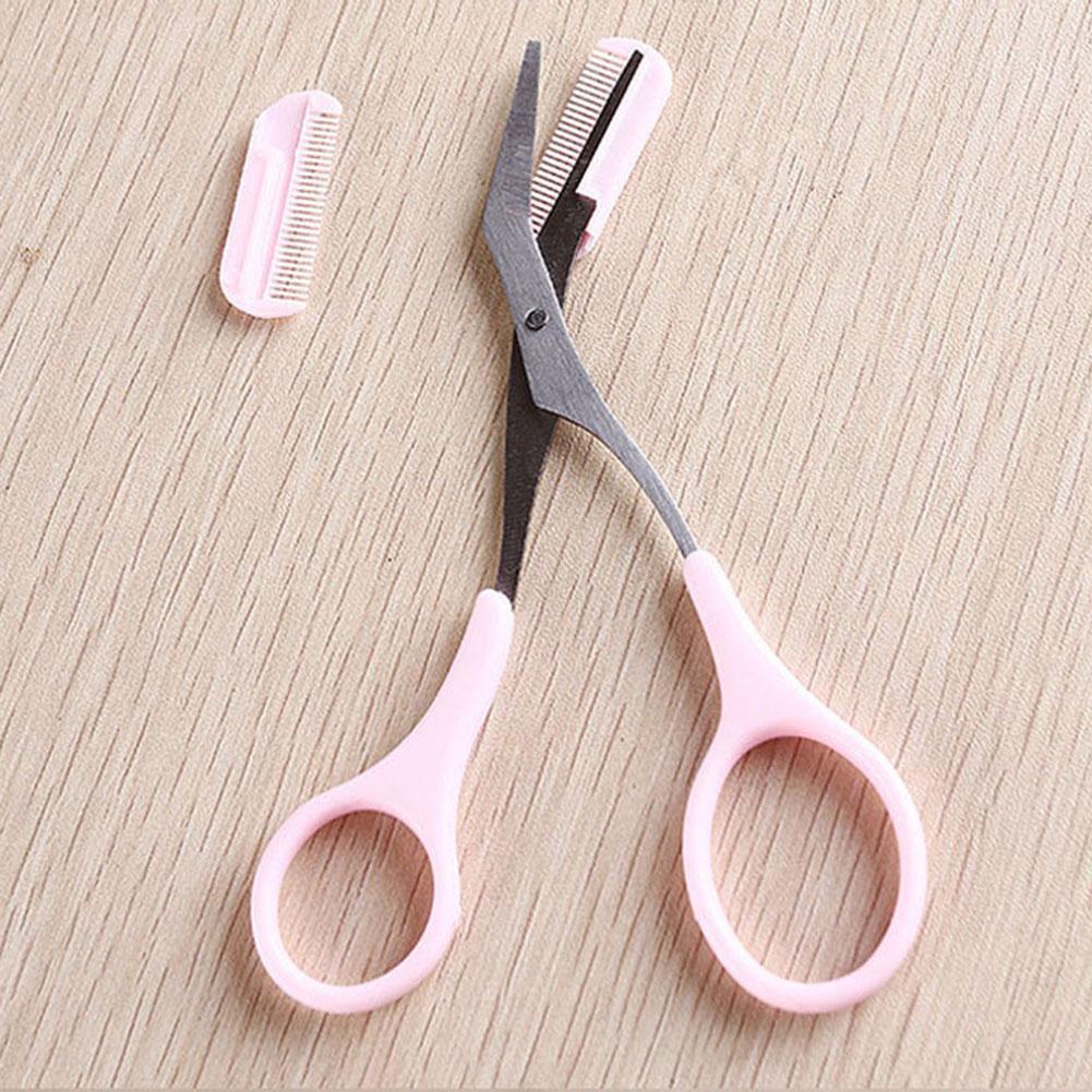 Coréen sourcils ciseaux cils cheveux ciseaux décapant tondeuse Maquiagem outils maquillage beauté sourcil peigne X0D5