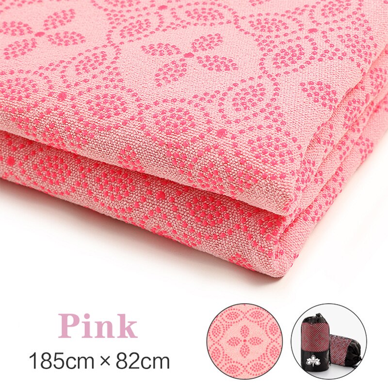 Folding Yoga Mat Cover Portable Yoga Blanket Non-slip Sweat-absorbent Quick Dry Travel Yoga Towel for Fitness Pilates Exercise: Pink C2