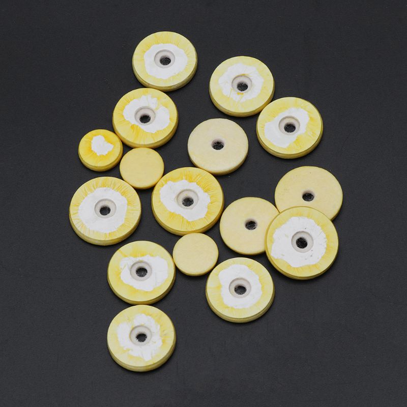 16Pcs Fluit Lederen Pad Muziek Houtblazers Pads Reparatie Geel Instrument Accessoire