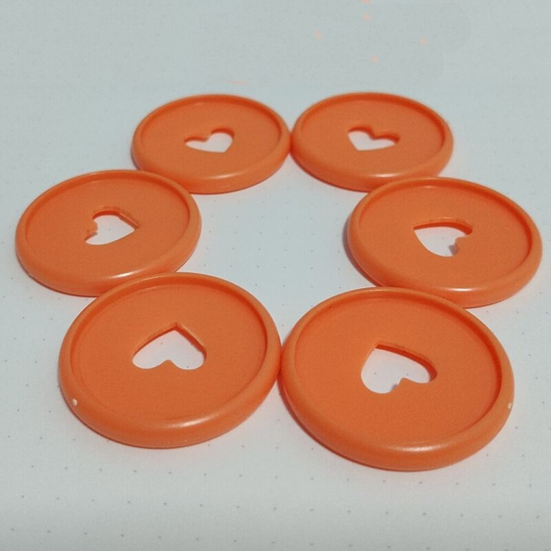 Bloc-notes avec trou en forme de champignon, 6 pièces, reliure à disque, boucle d'anneau, disque en plastique à feuilles mobiles, bouton de bobine pour Scrapbook: orange 35mm