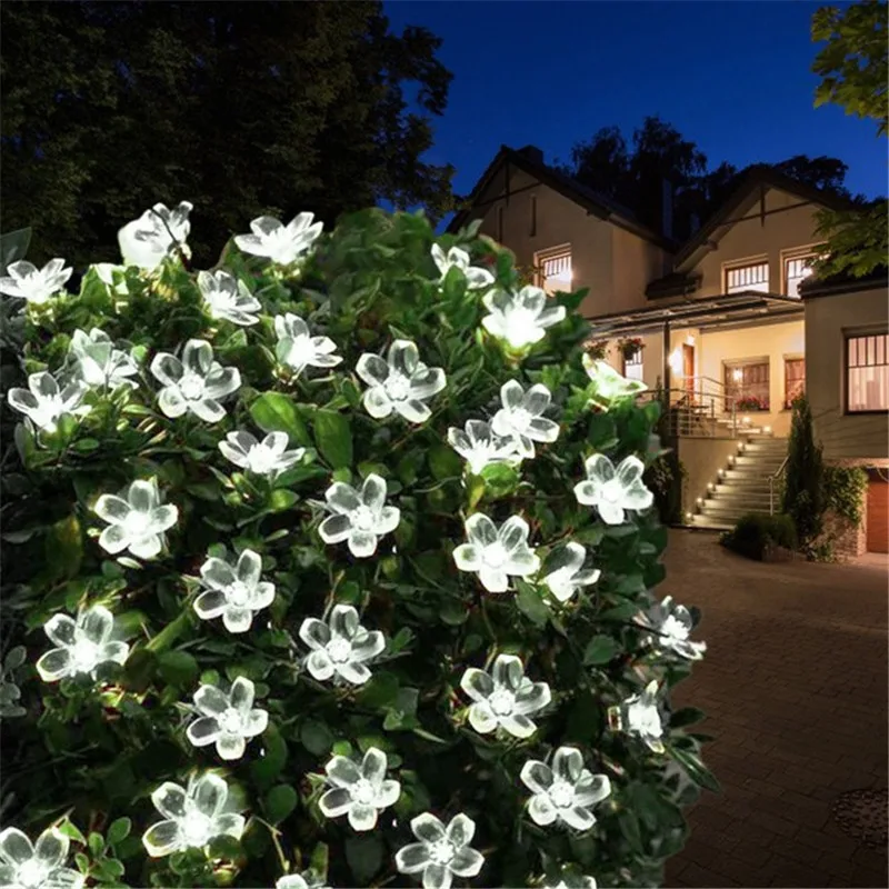 Led-solcellelampe solcelledrevet hagelys jul utendørs dekorasjonslys hage sommerfuglrose dekorativt lys utendørs kranslys: Skoggrønn / 0-5w