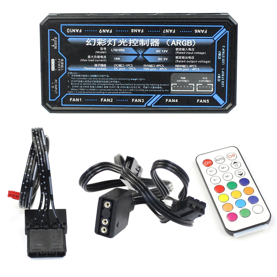 XT-XINTE Computer Afstandsbediening Cooler Cooling 21 Key Rgb Controller Case Controller 10 Poorten 2 Led Strip Verlichting Voor Pc cpu