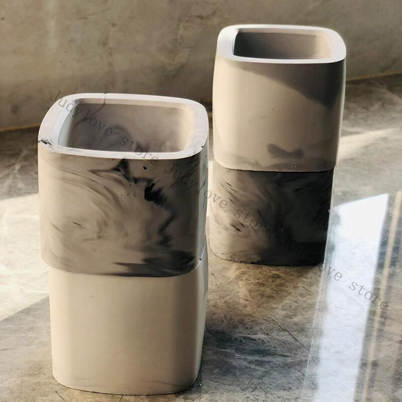 Stampo per vaso da fiori in cemento ottavino stampo a tre fori per reticolo di ghiaccio scatola di immagazzinaggio stampo portacandele stampo aromaterapia gesso stampo per tazza di candela