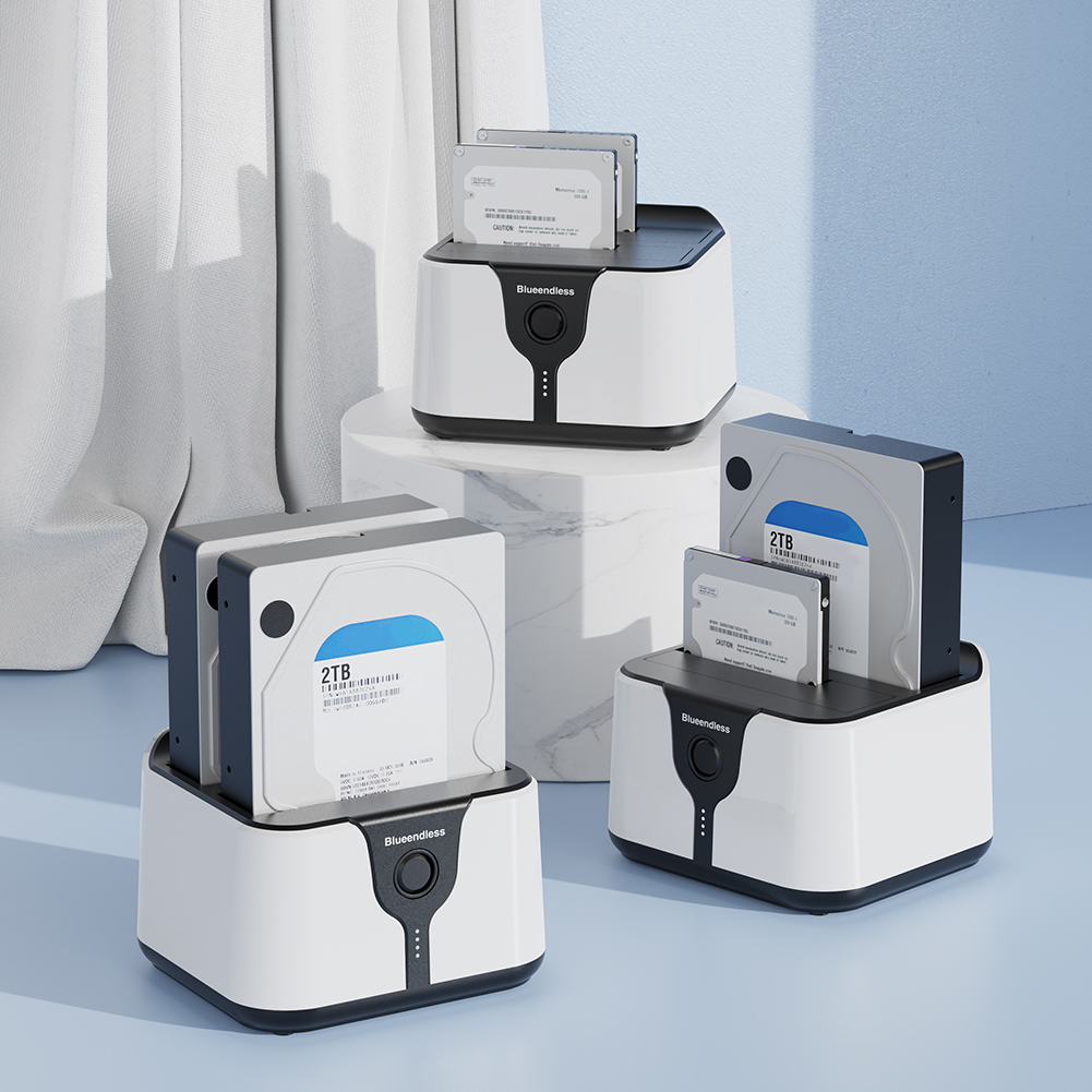 Dual-bay Hard Drive Docking Station USB 3.0 To SATA HDD Clone Support Offline Clone Hard Drive Dock for 2.5/3.5'' SSD HDD Case