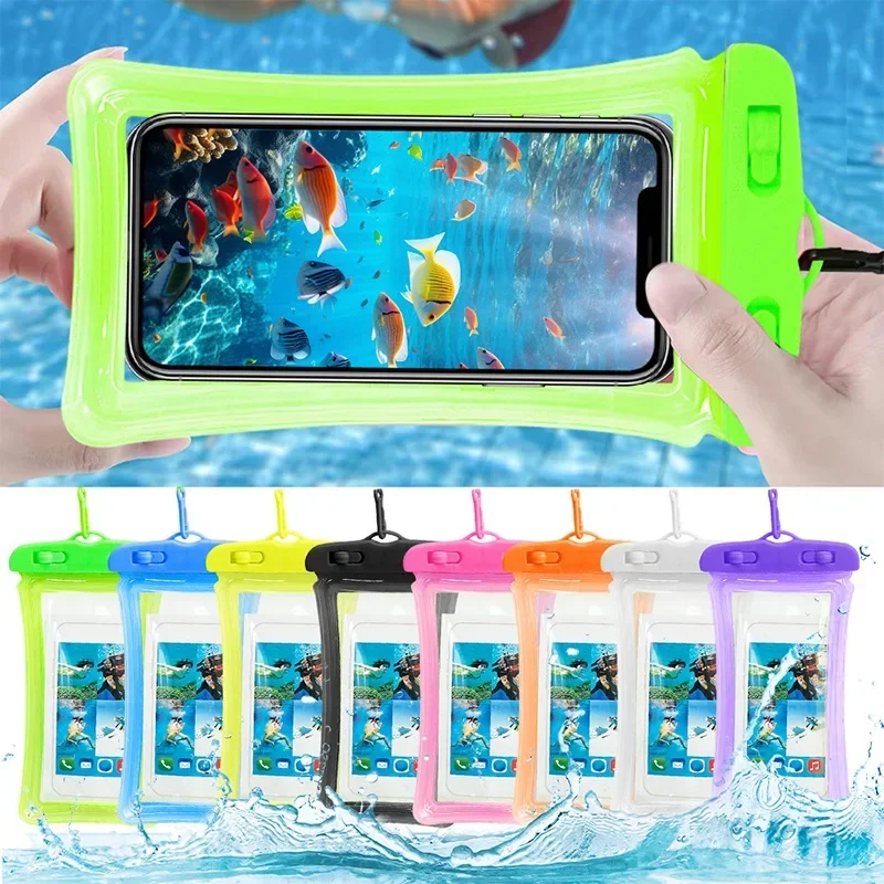 Universal Sealed Waterproof Mobile Phone Case Swimming Diving Touch Screen Mobile Phone Waterproof Bag for IPhone Huawei Xiaomi