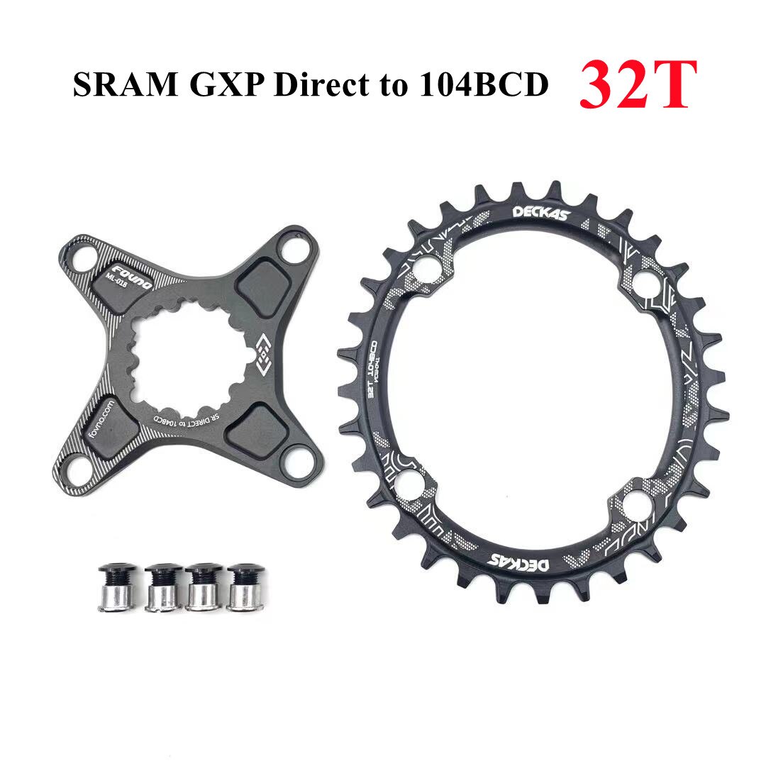 Deckas-Anillo de cadena para bicicleta GXP Direct a 104BCD 32T 34T 36 38T, 6mm Offset para sram XX1 Eagle X01 GX X1 X0 X9, manivela de bicicleta: GXP to 104BCD 32T