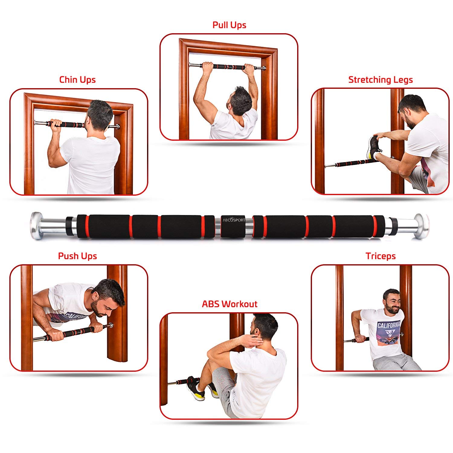 62-130cm Tür Horizontale Bars Einstellbar Übung Gym Kinn Up Pull Up Training Bar Sport Fitness Workout Ausrüstungen