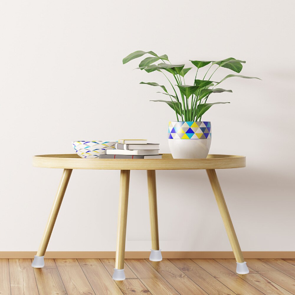 1 Set 4 Pcs Silicone Table Leg Cover Furniture Protective Pad (4Pcs Transparent)