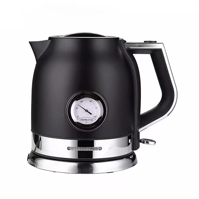 Elektrische Waterkoker Met Temperatuur, 1.8L/1500W Elektrische Waterkoker Met Food Grade Rvs: Black / EU