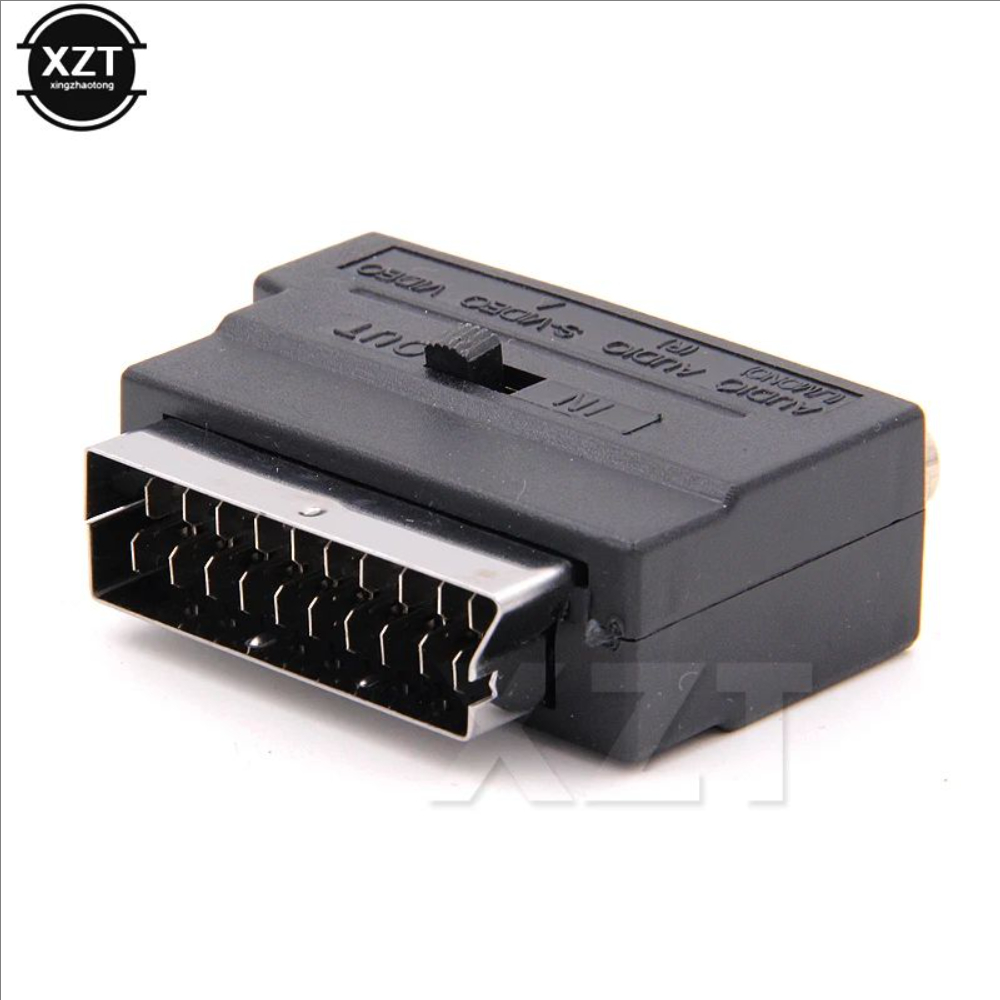 21 pines RGB Scart a 3 RCA s-video AV TV adaptador RGB Scart a conector de Audio compuesto proyector de televisión