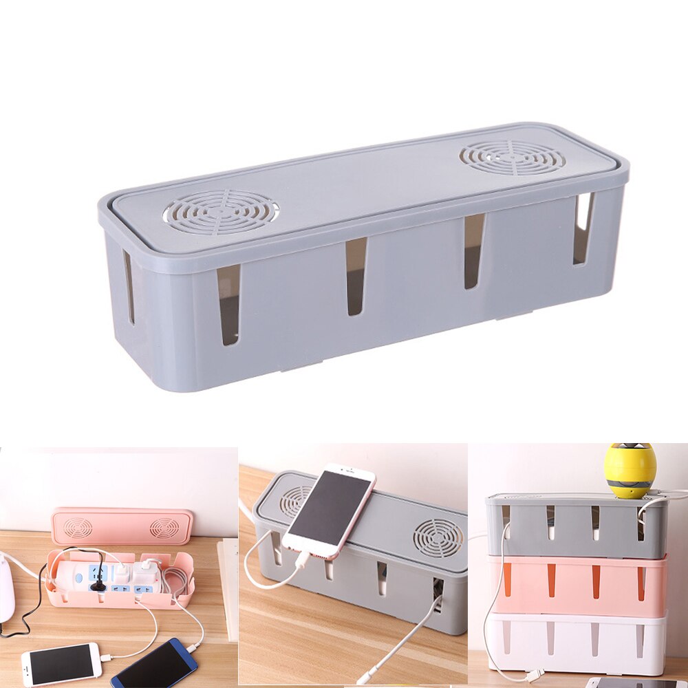 Stopcontact opbergdoos kabel verlengsnoer organizer desktop stroom gadget bak mobiele oplader elektrische plastic houder