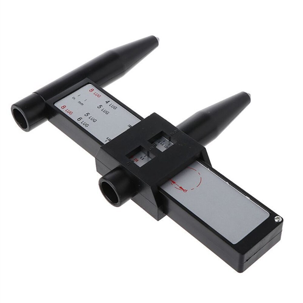 Wheel Rim Bolt Pattern Sliding PCD Measuring Tool Gauge Ruler 8 Holes PCD Ruler Lugs Hub Pitch Measurement Tool