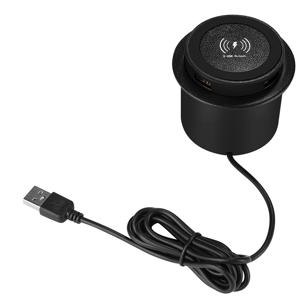 18w usb indbygget hurtig trådløs oplader kompatibel unik indbygget desktop mobiltelefon ladeplade bordmonteret hurtigoplader: Default Title