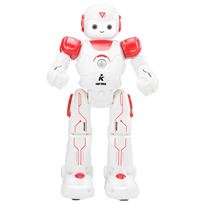 Intelligent fjernbetjening interaktiv robot legetøj synge dans programmering led lys børn smart puslespil stemme lys legetøj: Rød