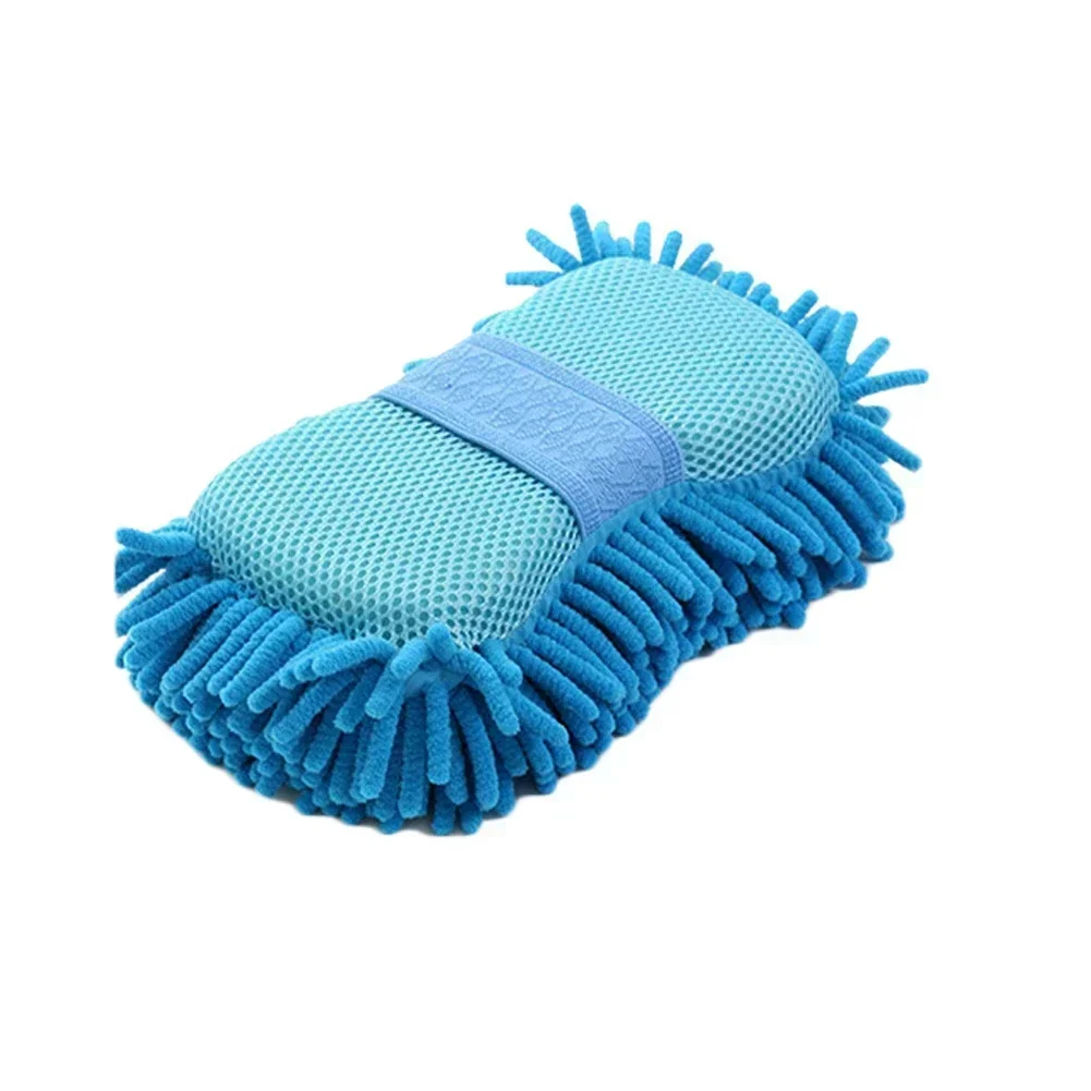 Esponja de limpieza de coche, herramientas de lavado de microfibra, cuidado, almohadilla de cepillo de lavado, herramienta de limpieza, accesorios de herramientas de mantenimiento de lavado de coche: YELLOW