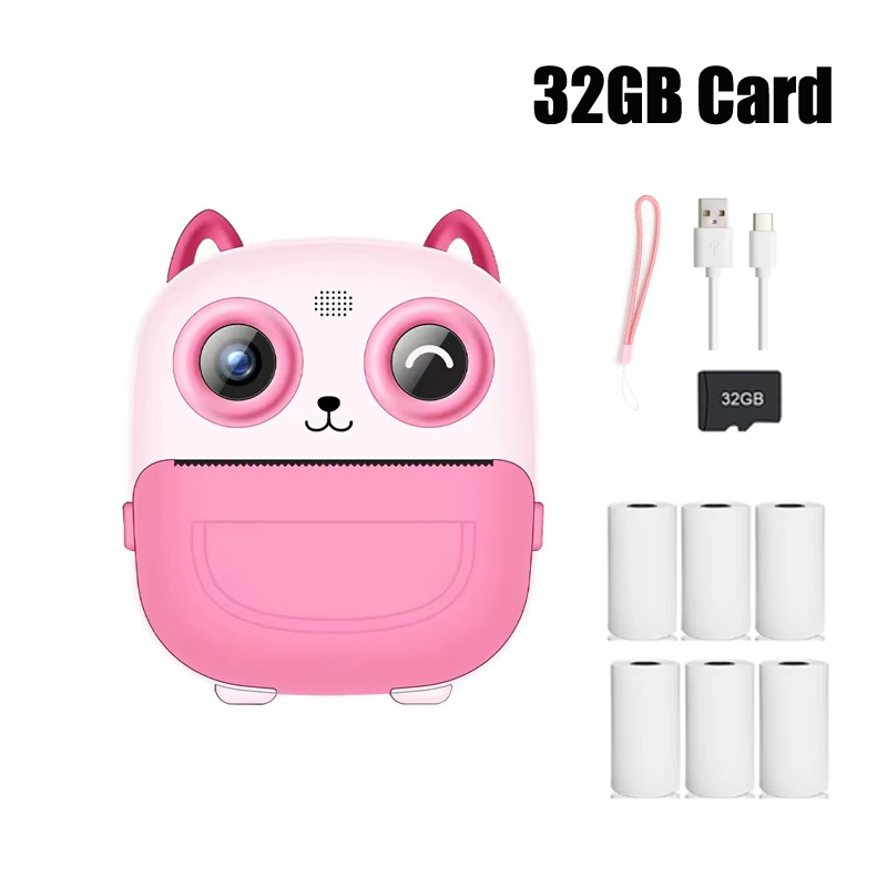 Bee Kids Camera Instant Camera 1080P HD Dual Lens Selfie Digitale Camera Print voor Meisjes Jongens Kerst Verjaardagscadeautjes Speelgoed: Sky Blue