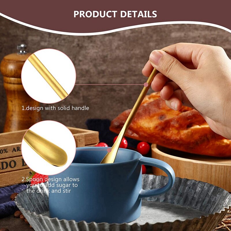 Coffee Spoons Cocktail Tea Stir Sticks Spoons Espresso Beverage Drink Stirrer Spoons With Short Handle For Bar Home