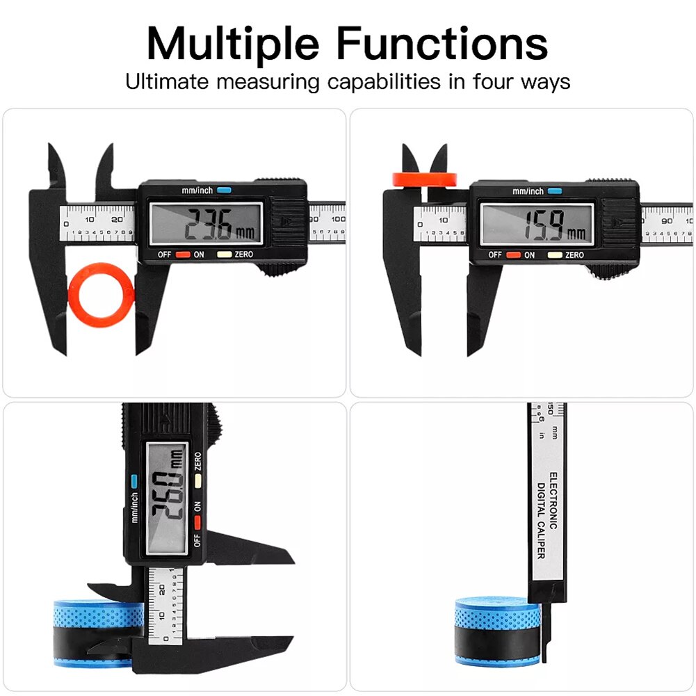 Digital Caliper Portable Electronic Vernier Caliper 100mm Calliper Micrometer Digital Ruler Measuring Tool 150mm 0.1mm