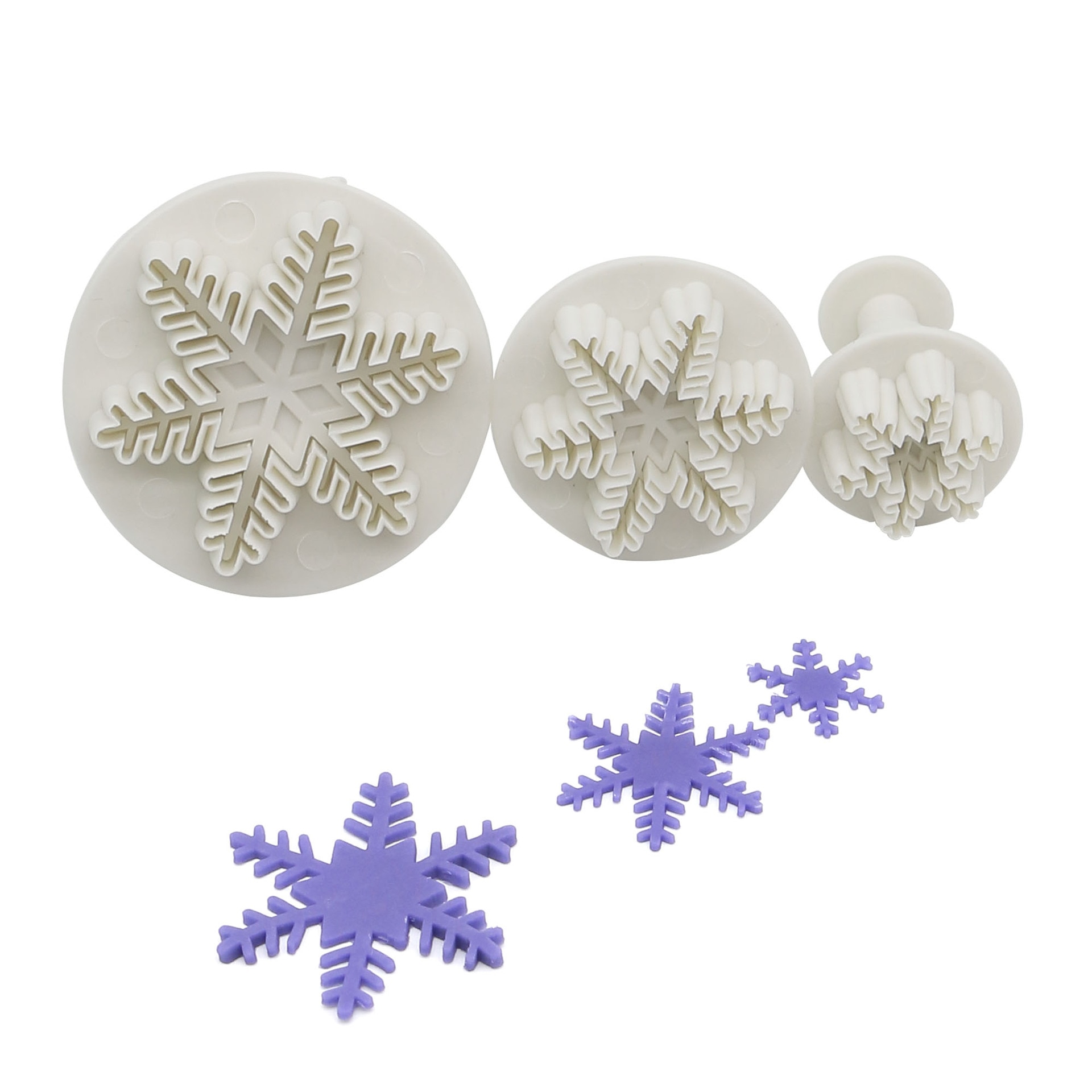 Bröllopsfest snöflinga fondant tårta dekorationskolv 3 st/set socker hantverk fräsform verktyg jul tårt dekoration verktyg