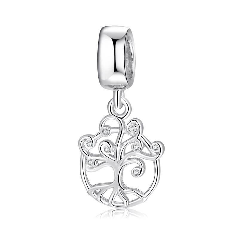 Arbre de vie fait avec amour et cœur, pour la fabrication de bijoux, breloques en émail de , argent 925 original