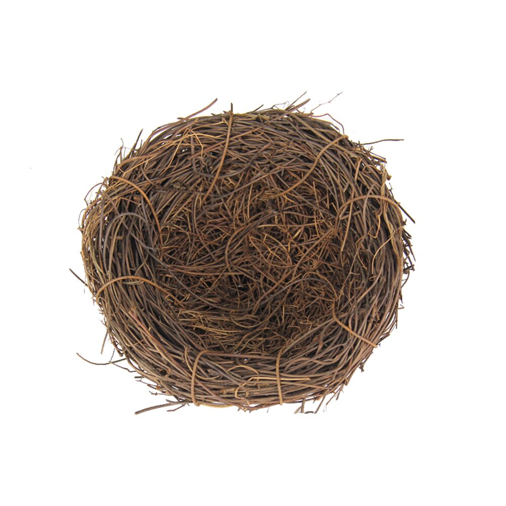Sztuczny ratan ptasie gniazdo symulacja jaja ogród dziedziniec rekwizyty DIY ozdoby impreza dekoracje Wykonany ręcznie Birdhouse klatka wielkanocna rękodzieło: 6CM