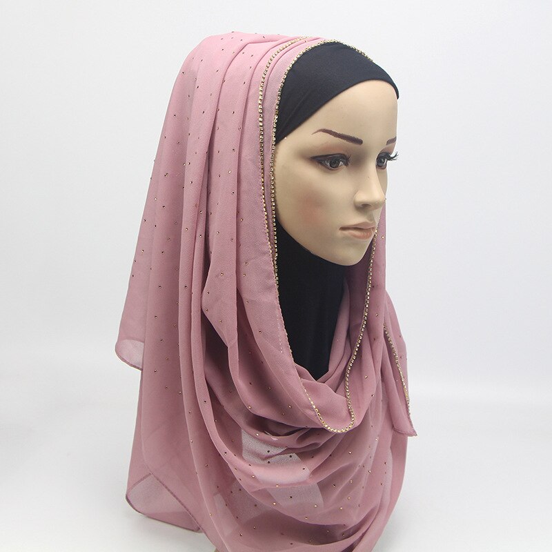 Yiwu usine femme musulmane en mousseline de soie chaude turquie arabe froissé hijab écharpe: pink