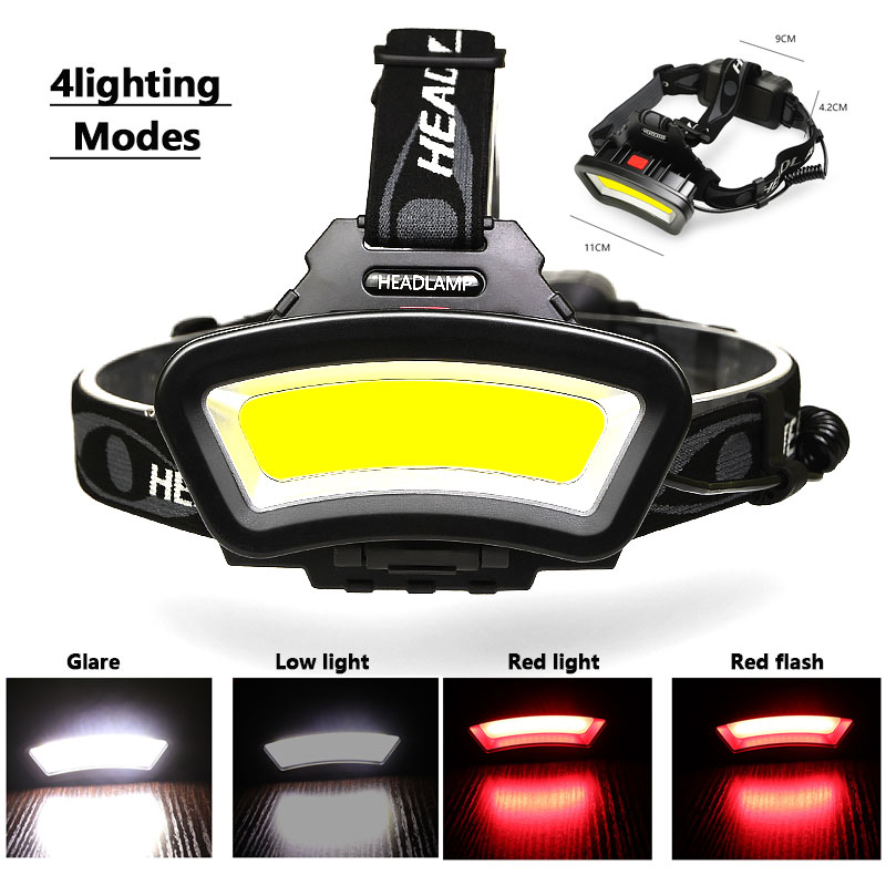 8000lm usb genopladelige led forlygter 200m lange lysafstande vidvinkel cob forlygte lanterne til vandreture udendørs brug 2*18650