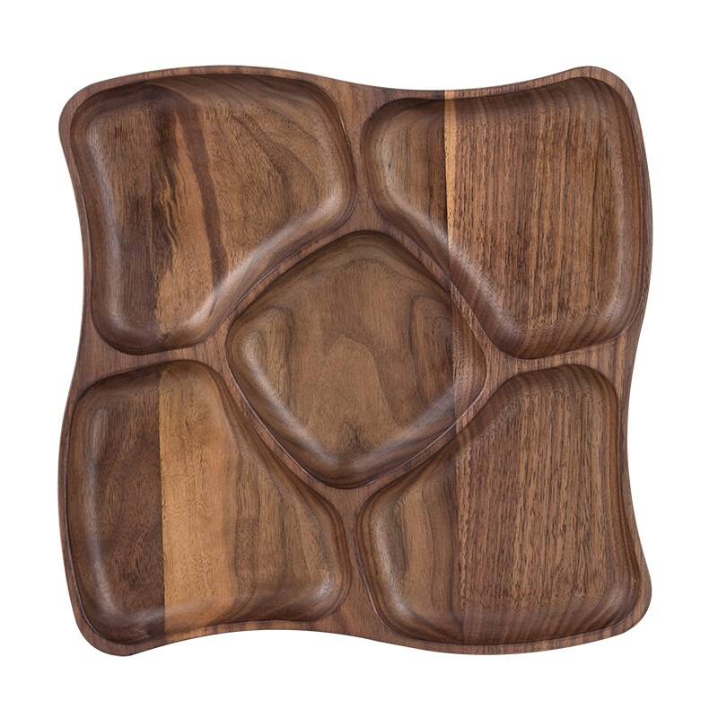 Nordic Stijl Creatieve Houten Board Thuis Snacks/Snoep/Dessert/Fruit Plaat Decoratieve Servies WF9211015: Square Walnut