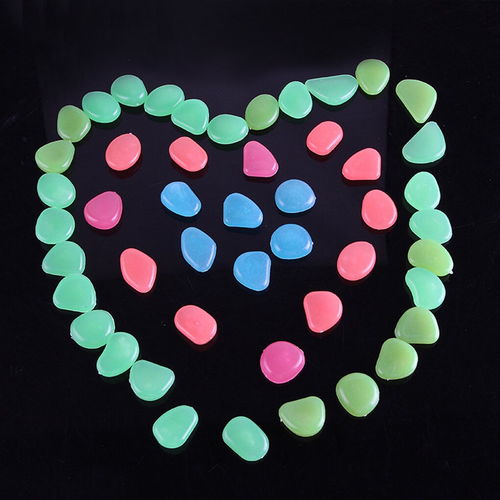 50pcs Resin Luminous Stones Glow in the Dark Garden Pebbles Glow Stones Rocks for Walkways Garden Path Decor Luminous Stones
