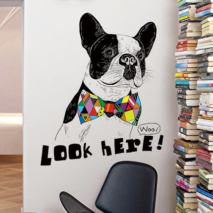 Kul hund hjemmedekorasjon vinyl veggklistremerker dyr se henne sitater moderne veggdekor plakat