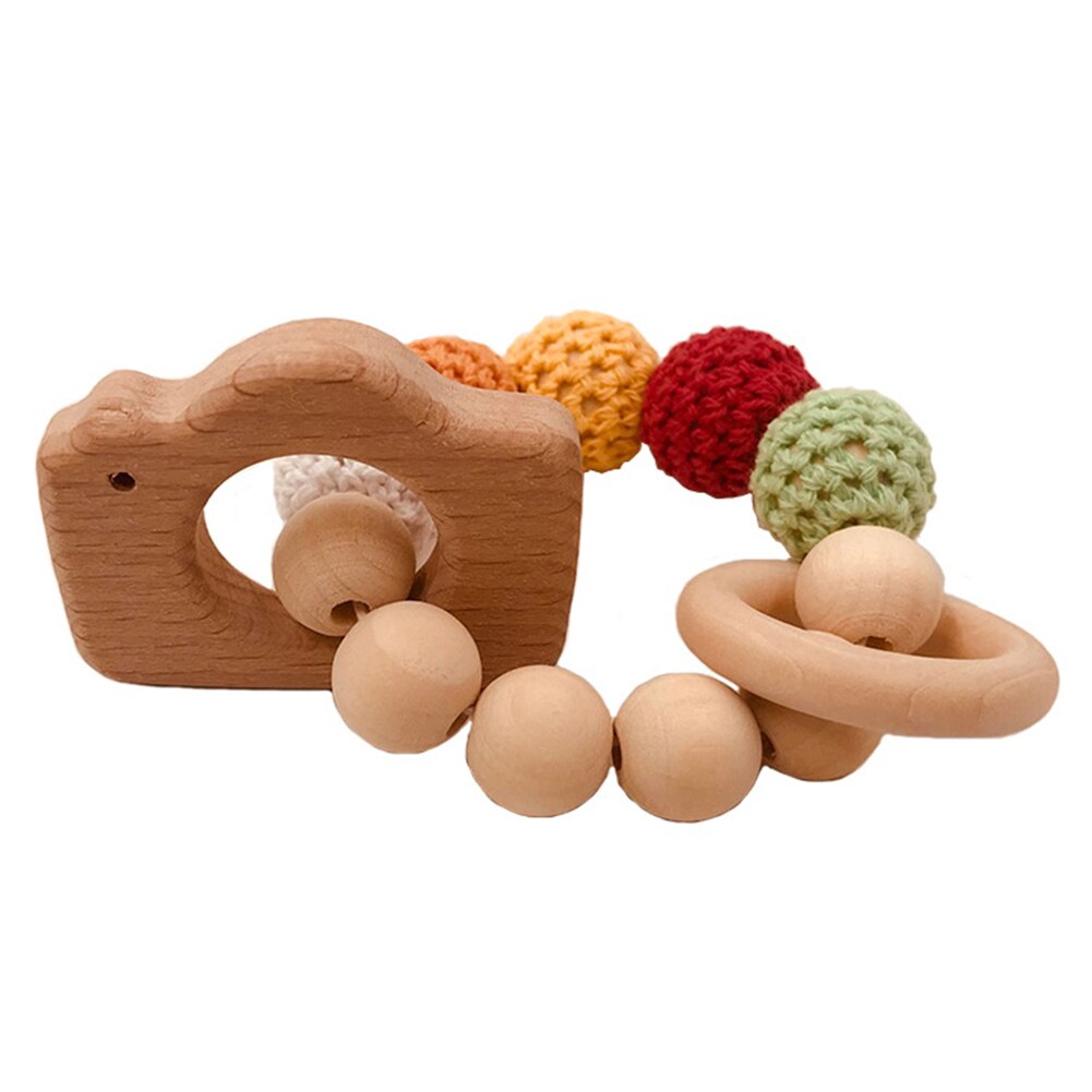 Tre baby tenner pleie armbånd søt tyggering leketøy perler bitringer baby rangle munnpleie tenner trille barnevogn tilbehør: Kamera
