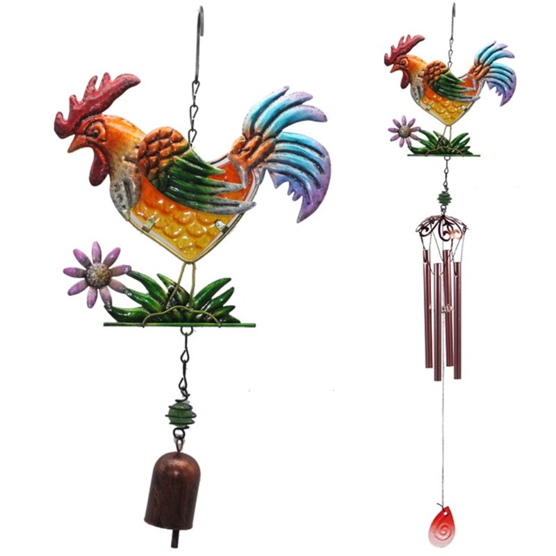 Indoor Outdoor Metalen Windgong Haan Geschilderde Ornamenten Gedenkteken Wind Chime Voor Thuis Patio Tuin Achtertuin