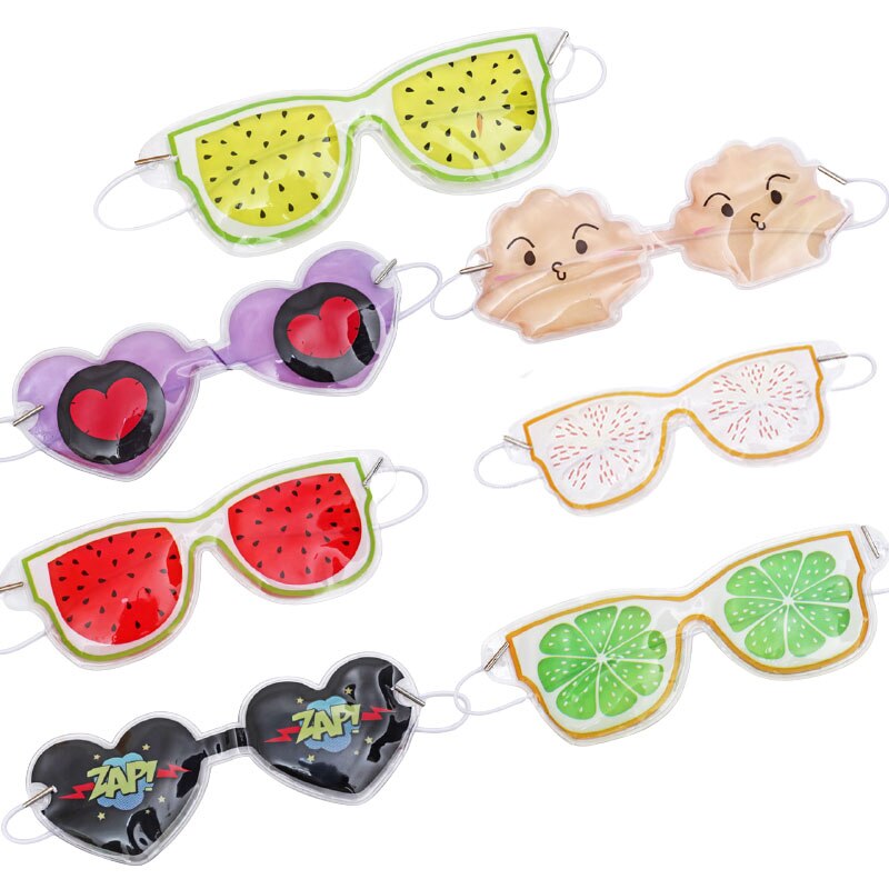 Ice Eye Patch Sleep Eyeshade Cute Cartoon Fruits Cold Compress Relieve Fatigue Sandy Beach Eye Patch Healthcare