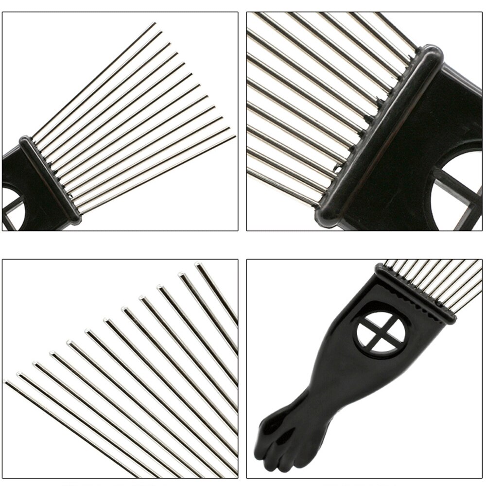 Peigne Afro en métal, 4 tailles, accessoire de coiffure et de coiffure, de Style , peigne de couleur noire