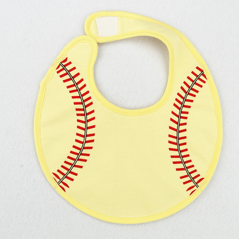 Aanbieding Baby Bib Katoen Bib Cartoon Gedrukt 3-Lagen Waterdicht Speeksel Handdoek Creatieve Bal Patroon Speeksel Handdoek: baseball