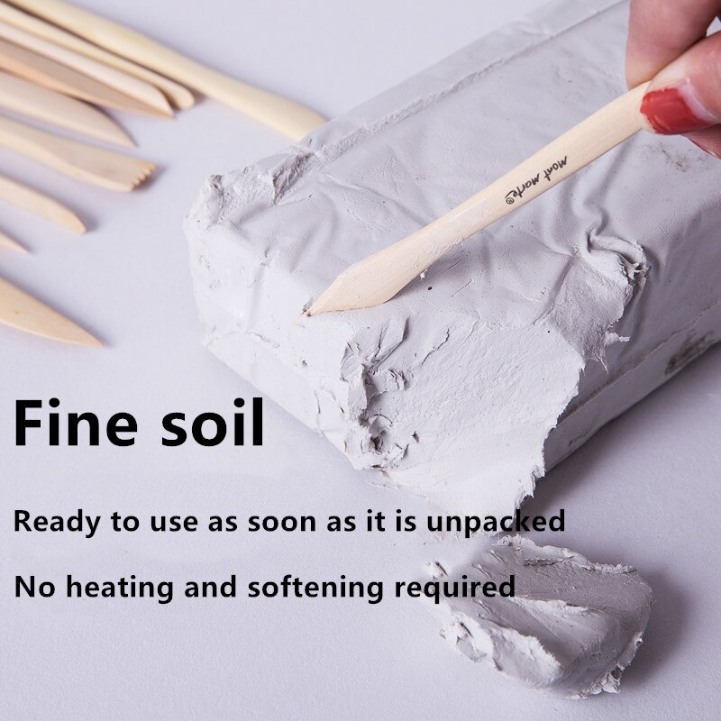 500g /1.5kg High Polymer Clay No-bake Clay Pottery DIY Craft Soft Clay Sculpture Mud Wax Modeling