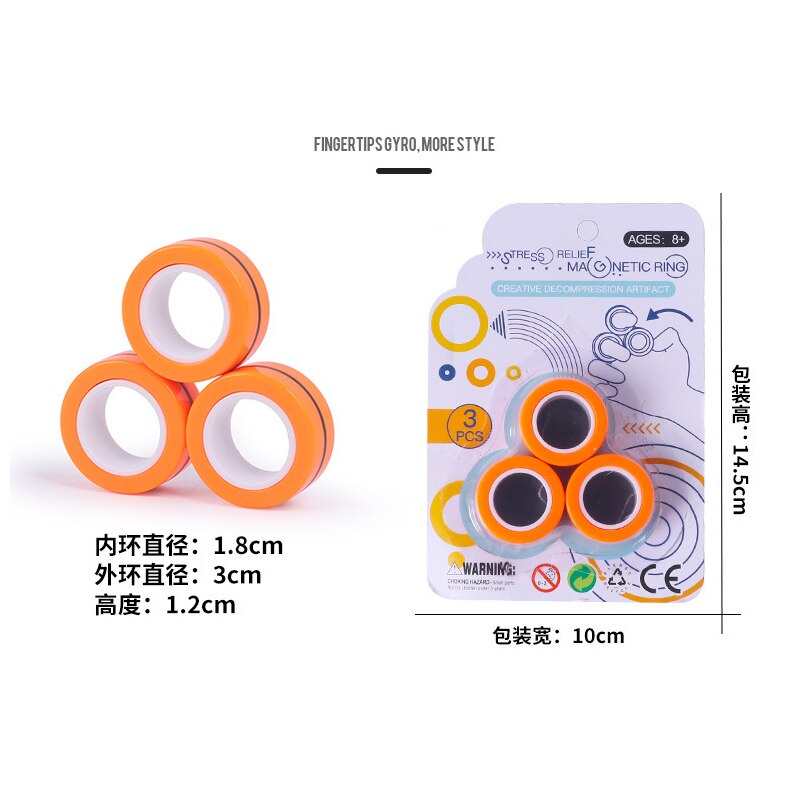 Anillos magnéticos Anti-estrés, anillo de pulsera mágico, juguete descompresivo para alivio de la ansiedad, juguetes para