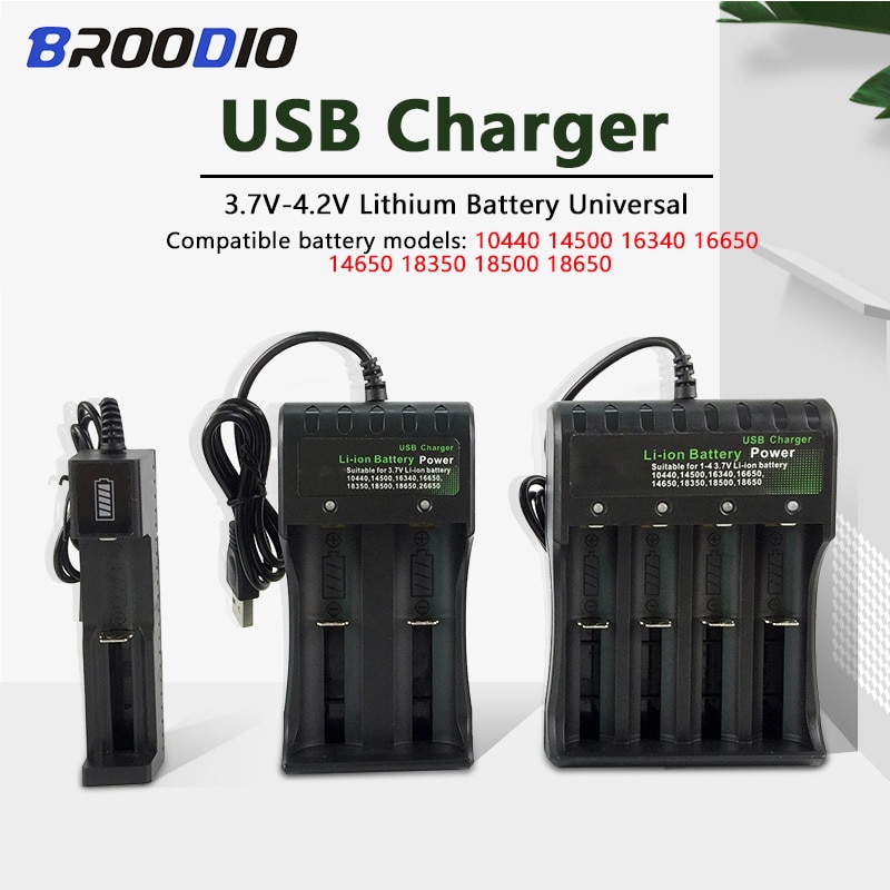 Smart USB Li-ion 18650 Battery Charger Portable Power Charging 4.2V 14500 16340 16650 14650 18350 18650 Lithium Battery Chargers