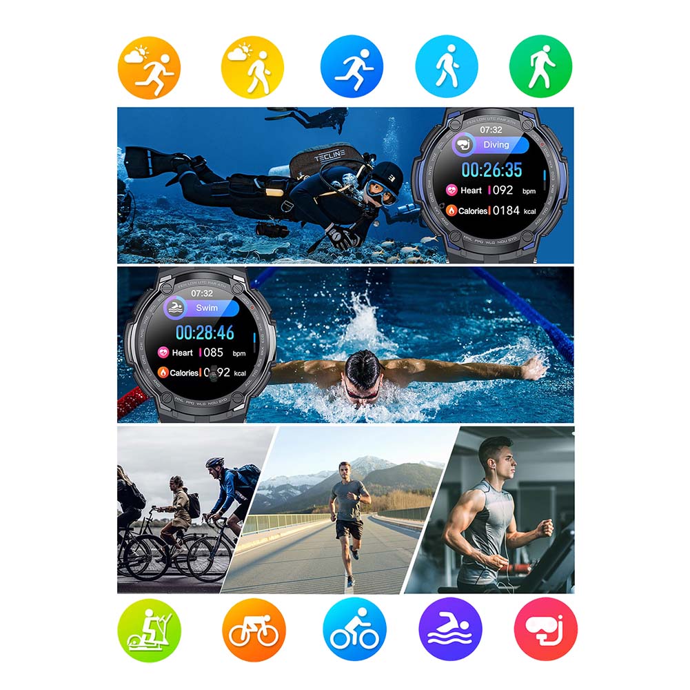 Männer Smartwatch 2022 HD voll berühren Bildschirm Fitness Tracker Clever Uhr Männer EKG + PPG Herz Bewertung Blutdruck Spo2 für IOS Android