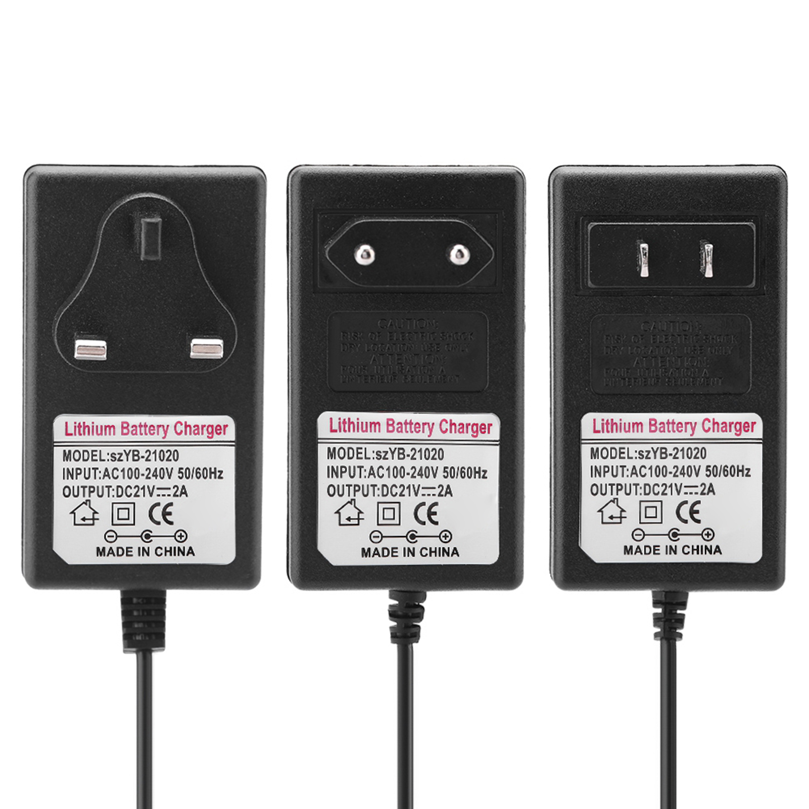 Premium 21V 2A Safe Charge Power Supply Adapter Lithium-ion Battery Charger Compatible for Laptops Tablets Cameras Home Office