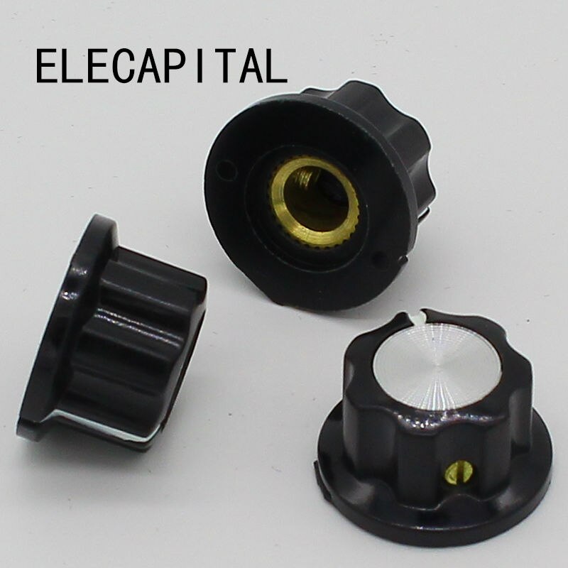 Pomo de baquelita giratorio, pomo de falda de interruptor, A01 D 20mm H 12mm diámetro de agujero 6mm, 10 Uds.