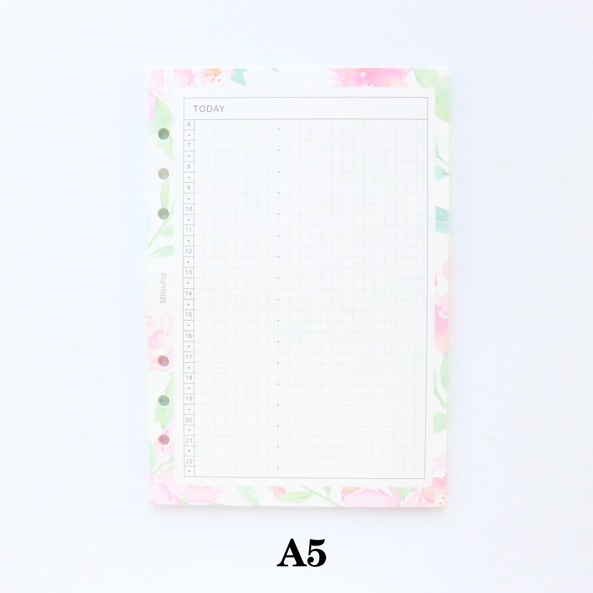 Domikee cute candy flower 6 holes filling inner paper sheets for binder spiral notebooks stationery:line daily planner A6A5: A5 daily planner