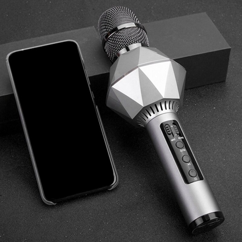 Karaoke Microphone Mobile Phone Singing Microphone Wireless Bluetooth Microphone with o Handheld Microphone
