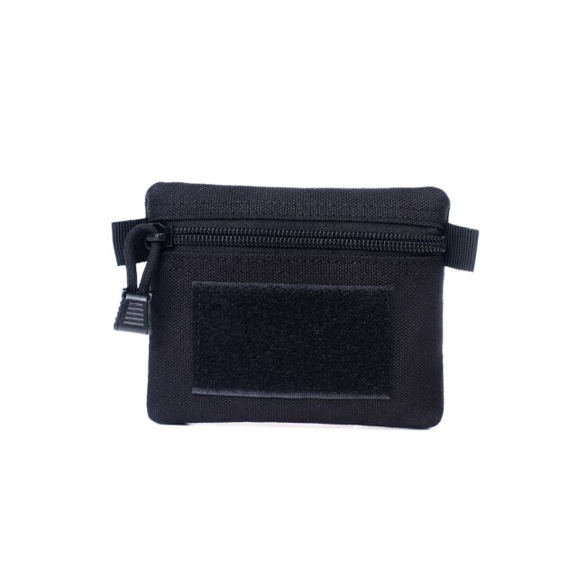 1pcs 13cm*11cm Nylon Portable Zipper Wallet Outdoor Pouch Wallet Waterproof Travel Zipper Waist Bag For Camping Hiking: Black