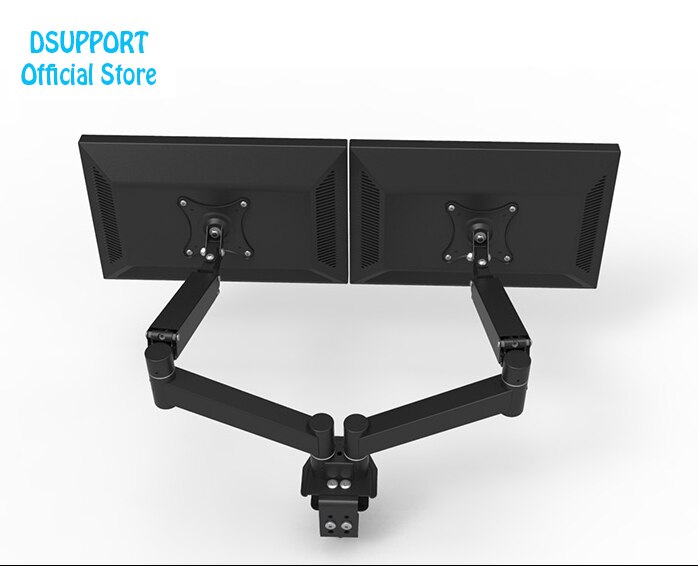 360 Degree spring arm Desktop 17"-27" Dual Monitor Holder Arm Full Motion Dual Monitor Support loading 5.5 kgs