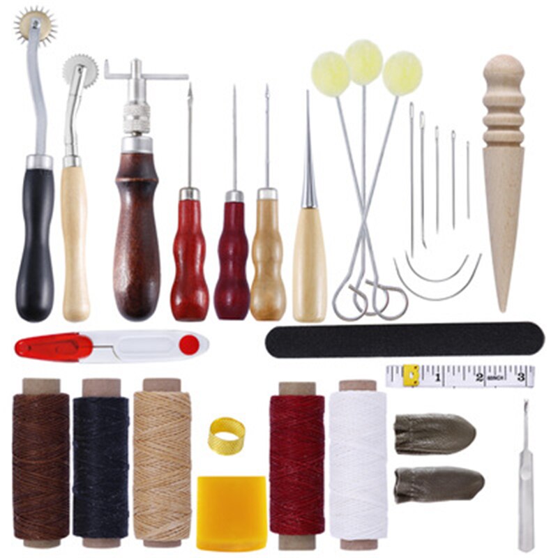 DIY Leather Craft Tools Kit Hand Sewing Stitching Punch Carving Work Set Accessories: Style 3