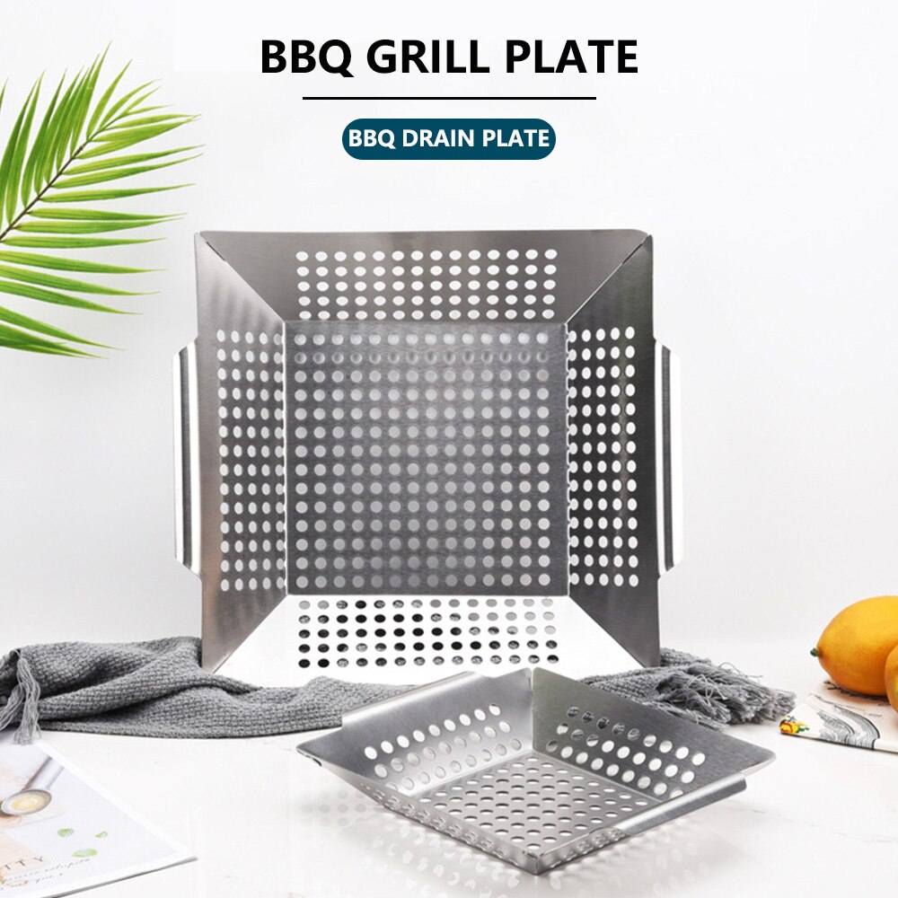 Barbecue Pan Stalen Plaat Bbq Grills Kookgerei Duurzaam Bakken Trays Handig Tool Keukengerei Praktische Party Diy Grill Plaat