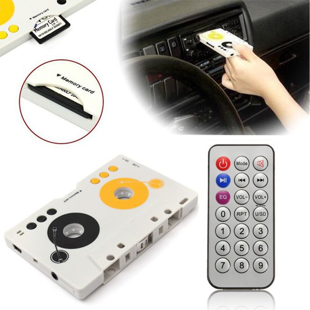 Portable Vintage Car Cassette SD MMC MP3 Tape Player Adapter Kit With Remote Control Stereo o Cassette Player CY942 EU Plug