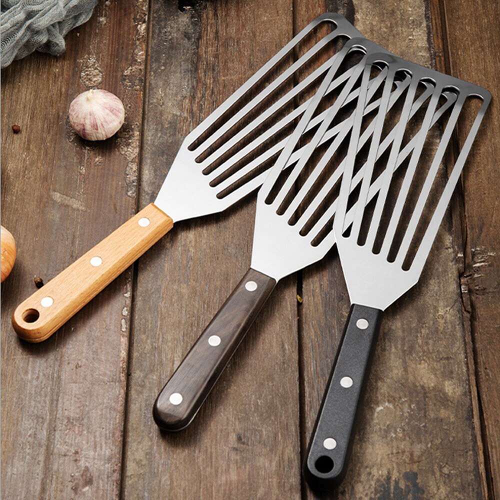Multi-Purpose Cooking Stainless Steel Fish Spatula Metal Blade With Long Handle Fish Turner Utensils For Cooking Tools